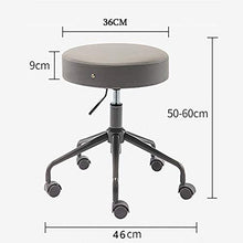 Creator-Z Rotolamento Sgabello - Sgabello Regolabile con Supporti - Morbida Girevole Workbench Stool- Desk Sgabello Sedia per Cucina, Salone, Spa, Tatuaggio, Pedicure,Nero,36CM