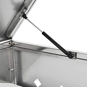 Tidyard Copribidone per Spazzatura Quadruplo per 4 Bidoni in Acciaio Inox da Giardino per Esterno,Copribidone da Giardino per Esterno,Copribidone in Acciaio,Copribidone in Metallo 276x77,5x115 cm