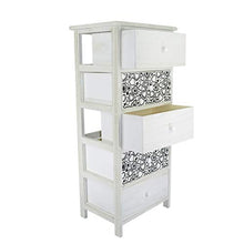 Mediawave Store - Mobiletto Comò in Legno con Fantasia Comodino con Cassetti, Mobiletto, Cassettiera, Design rustico, Arredo casa, Soggiorno, Camera, Ufficio (5 Cassetti)