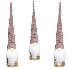 Cabilock 3 Pezzi Copri Bottiglia di Vino di Natale Peluche Gnomi Scandinavo Svedese Santa Tomte Bambola Giocattolo Rosso