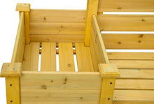 Dobar, panca da giardino con fioriere laterali, panca e fioriera, marrone chiaro, 211 x 64 x 92 cm