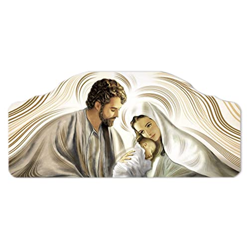 Lupia Quadro moderno Capezzale sacra famiglia 42x92 cm NATIVITY BROWN su tavola lavorata