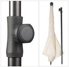 Sekey® Ombrellone Ø 200 cm Tondo Ombrello Parasole da Esterno da Giardino da Spiaggia Crema Protezione Solare UV25+