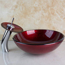 Jgophu - Rubinetto in vetro di buona qualità, per bagno, immobiliare, bagno, nave con scolapiatti, set lavabo e drenaggio