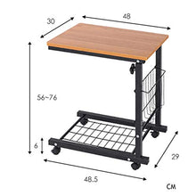 tavolino da letto per colazione Comodino con rotelle, mobile, con portaoggetti, leggero, alzabile 56-76CM-E