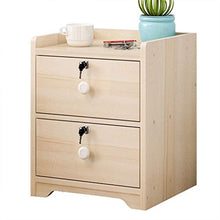 MMWYC Comodino Studio Addensare con la Serratura Assemblea Doppio pompaggio Corridoio Locker Bagno Solido della Famiglia di Legno Camera da Letto Soggiorno Multifunzione 32.5X26X40cm