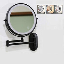 Specchio, Specchio cosmetico per Montaggio a Parete, Specchio per Il Trucco con ingrandimento 10x con luci, Specchio da Bagno bifacciale a 360 °; Specchi da Barba girevoli, Touch Control, USB ChargeB