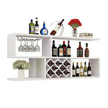 Set Bar Scaffale da Parete Appeso a Parete per Vino (Color : Bianca, Size : 120 * 69.8 * 24cm)