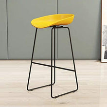 LKLXJ Sgabelli da Bar -Sedia da Bar in Metallo 45/65/75cm- Sgabello Sedia in Plastica Sedile Rigido Nero Rosso Giallo, Schienale Basso, da Montare,per Terrazze Interne All'aperto Sedie da Cucina Alte
