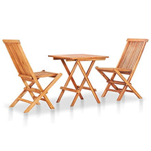 vidaXL Set da Bistrot 3 pz con Cuscini Azzurri Legno Massello di Teak