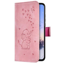 Robinsoni Custodia Compatibile con Samsung Galaxy A10 Case Portafoglio Cover Libro Case Dumbo Stampato Pelle PU Antiurto Case Wallet Taccuino Cover Libretto Cartone Animato Case Folio Flip Cover Rosa