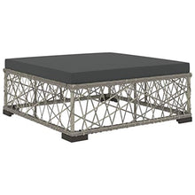 vidaXL Set Divani da Giardino 5 pz con Cuscini Foderati Lavabili Modulare Leggero Elegante Arredi da Esterno in Polyrattan Grigio Telaio in Acciaio