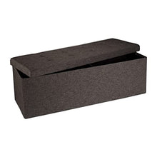 Relaxdays 10019049_93 Cassapanca Pouf Pieghevole, Tela, Marrone, 114.0x38.0x38.0 cm