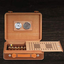 SHAO1 Cigar Humidor, Cuoio Portatile Cigar Humidor Cedar Wood Portatile Cigar Box può Contenere Circa 25 (240 * 215 * 63MM),B