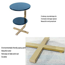 Yyqx Comodino Creativo Minimalista Tondo Lato Diversi mobili in Legno massello Angolo in Ferro battuto Divano Comodino Lettura Computer scrivania Comodini Letto