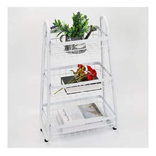 LYM &ripiano di stoccaggio Scaffalature Multifunzione Salotto Camera da Letto 3 Piani Mobile da appoggio Cucina da Cucina Rack per Frutta Cesto portaoggetti Bianco Scaffale di Finitura