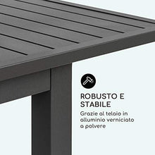 blumfeldt Toledo - Tavolo da Giardino, Allungabile, Materiali: Alluminio, Rivestito a Polveri, Superficie Max.: 213 x 90 cm, Fino a 8 Persone, Resistente alle Intemperie, Facile da Montare, Antracite