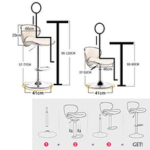 IG Sgabelli da Bar Cucina da Cucina in Ecopelle Girevole Girevole Sgabello da Bar a Barretta con Schienale ad Altezza Regolabile Forte Piastra Cromata Base per Contatore,Nero,Altezza (57-77 Cm)