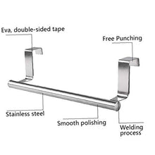 2 pack asciugamani Organizzatore Rack, sopra il tovagliolo porta rotaia in acciaio inox supporto del tovagliolo, per cucine e bagni con Anti-Slip Scratch-Protezione Stripe