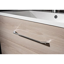 FACKELMANN B.Clever - Set di mobili da bagno, 3 pezzi, 120-150 cm, in frassino con lavabo in marmo, con armadietto a specchio a LED