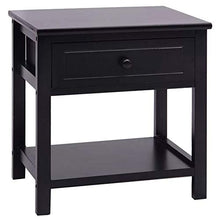 Comodino con Cassetto, Comodino in Legno, Comodini da Notte con Cassetto e Ripiano Organizzatore da Letto Comodini da Salotto, per Camera Da Letto, Moderno, Nero, 40x29x42cm