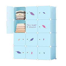 Guardaroba Semplice noleggio Armadio Camera da Letto Pieghevole Rimovibili di archiviazione Gesso Governo dell'Assemblea Combinazione di plastica Armadio XINYALAMP (Color : Blue)