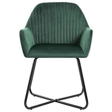 2 pz Sedia Poltroncina da Sala Pranzo Sedie Moderne da Cucina con Schienale e Braccioli Sedia Imbottita in Velluto per Camera da Letto Soggiorno 61 x 61 x 84 cm-Verde
