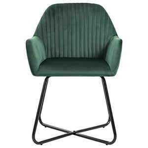 GOTOTOP 2 pz Sedie da Pranzo in Velluto 61 x 61 x 84 cm Sedia Poltroncina da Sala Pranzo Sedie Moderne da Cucina con Schienale e Braccioli per Camera da Letto Soggiorno-Verde
