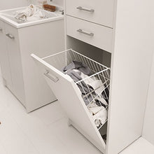 Colavene Mobile Colonna 45x38x172 Domestica con cassetto e Cesto portabiancheria