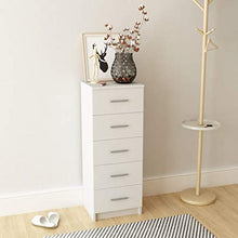 FAMIROSA Cassettiera Alta in Truciolato 41x35x106 cm Bianca