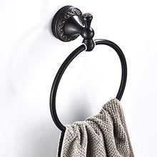 SWNN Bathroom Shelves Portasalviette Spazzolato Bronzo Nero Portasciugamani retrò Portasalviette Nero Rotondo Portasciugamani Rotondo Portasciugamani