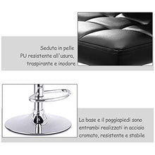 COSTWAY Set di 2 Sgabelli da Bar Moderno Girevole e Regolabile, Sgabello da Bar Quadrato Senza Braccioli, in Cuoio PU, Sedia da Bancone (Nero)