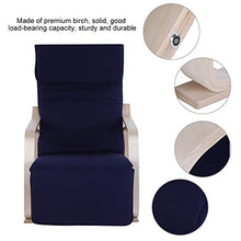 Poltrona Dondolo Sedia a Dondolo,Sedia Sdraio Imbottita Poltrona a Dondolo Poltroncina Relax con Poggia Gambe di Angolo Regolabile(blu scuro)