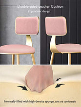 GYPPG Sgabelli Bar Moderni Altezza 65 cm / 75 cm con Seduta in Ecopelle, sedie Pranzo Alte con Schienale per Cucina, Pub, caffetteria, Rosa Romantico