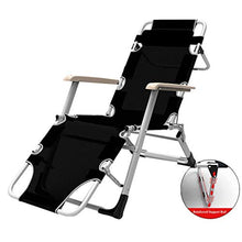 AI LI WEI SHUAIIJUAN Sedia per Il Tempo Libero Domestico Pieghevole s Garden Outdoor Lounge Sedia Regolabile Sedie Beach Chair Sdraio reclinabili con Cuscino Max.200kg - Nero