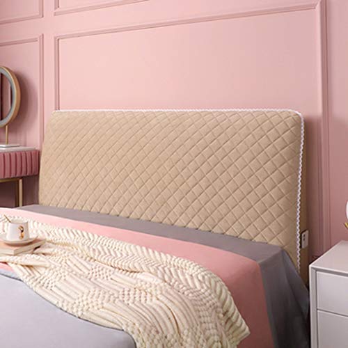 Copritestiera Letto Copertura/Copri Testata Letto Matrimoniale Imbottito Fodera Elastica Protezione, Coprire Antipolvere in Cotone Cover Addensare AntiGraffio Cuscino (Color : Camel, Size : 180cm)