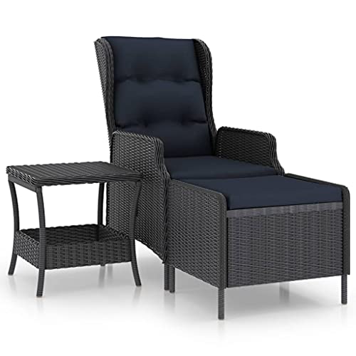 vidaXL Set Divani da Giardino 2 pz con Cuscini Polyrattan Grigio Scuro