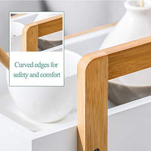 Knoijijuo 3 Strati Trolley, cremagliera Pratico Contenitore con Maniglia, Un Salone di Bellezza di Stand Passeggino Removibile, Multi-Funzione di Carrello di Servizio, di Legno