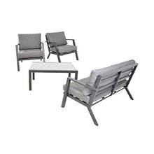 Gartentraum Angolo Salotto in Alluminio Grigio per 4 Persone - Moderno - Mobili da Salotto Elto