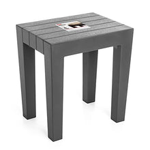 Tatay Sgabello Rettangolare Lombok, Polipropilene, Senza BPA, Finitura Effetto Legno, la Protezione anti-UVA, Anche 130 kg, Adatto a 38 x 29 x 41 cm Interni ed Esterni, Grigio