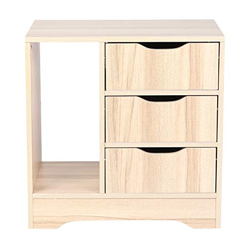 Cadadommetto Moderno Cassettiera Comodino Moderno Cassettiera da Camera da Letto A 3 Cassetti Mobili da Tavolo in Alto Lucido (Beige)
