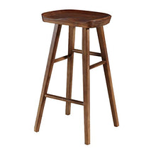 Sgabelli da bar Seggiolone in Legno Massello Sgabello da Bancone per La Colazione Cm Altezza 75 Cm con Poggiapiedi per Cucina Soggiorno Ristorante Caffetteria Pub(Color:Noce Nera)