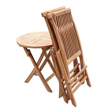 3 pezzi di kit da bistrot da esterno pieghevoli, tavoli e sedie per il tempo libero in legno massello per il balcone del cortile della terrazza, 2 poltrone e 1 tavolino rotondo per il giardino del b