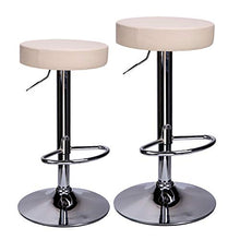 CCLIFE Set 2x /1x Sgabello Bar Regolabile in Altezza(63-83) cm Sgabello Cucina Moderno con poggiapiedi, Colore:Beige, Dimensione:2pz-Set