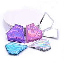 WXL Specchi da Tavolo Shape Trucco Specchio Portatile Specchio Portatile a Mano Pieghevole Specchio Specchio Specchio cosmetico Specchio Compatto per Le Donne Specchio Trucco con LED (Color : Purple)