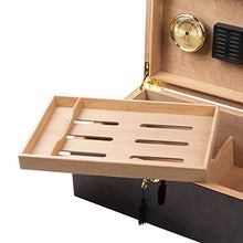 Minmin Cigar Box Legno di Cedro umidificatore a doppio strato design Grana del legno Piano vernice grande capacità alcoholized Cigar Cabinet, 345x155x235mm accessori del sigaro
