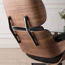 SOHOH Chaise Longue con Ottomana, Chaise Longue Classica Reclinabile Mid Century in Vera Pelle con Base di Supporto Resistente per Soggiorno