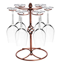 Portabicchieri da vino, classico, in metallo bronzo, con 6 ganci, da tavolo indipendente, per la casa e il bar 220 x 290mm Come da immagine