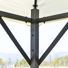 Outsunny Gazebo da Giardino ed Esterno 3x3m in Metallo con Doppio Tettuccio Pieghevole, Bianco Crema