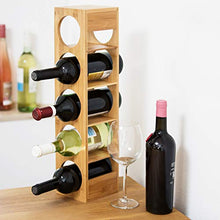 Relaxdays 10020332 Cantinetta Porta Vino/Cantinetta per Vino in Legno, Stile Accattivante, Compatta, Orizzontale, 12 X 14 X 53 cm, Marrone Chiaro, cartone